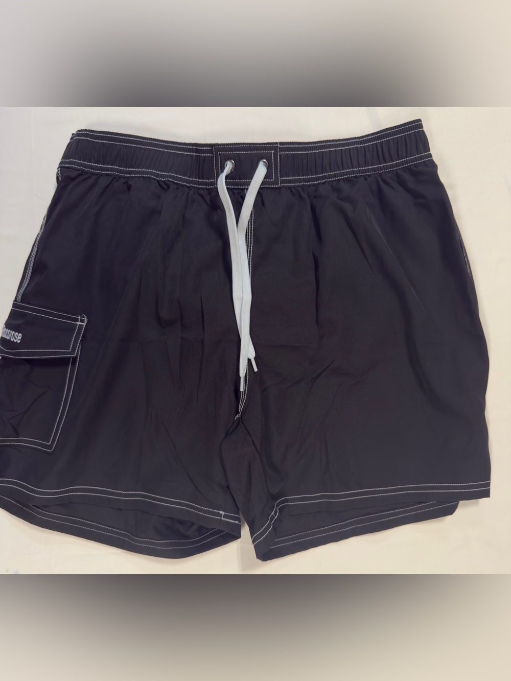 Rocorose Womens L Black Cargo Board Shorts Lined Swim Bottoms